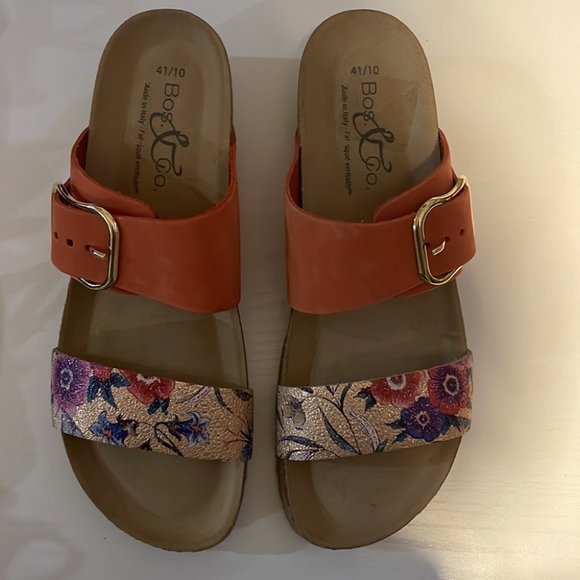 Bos & Co - LAPO in Mandarin made in Italy arch support  cork sandal wedge sz 10 - Picture 4 of 10